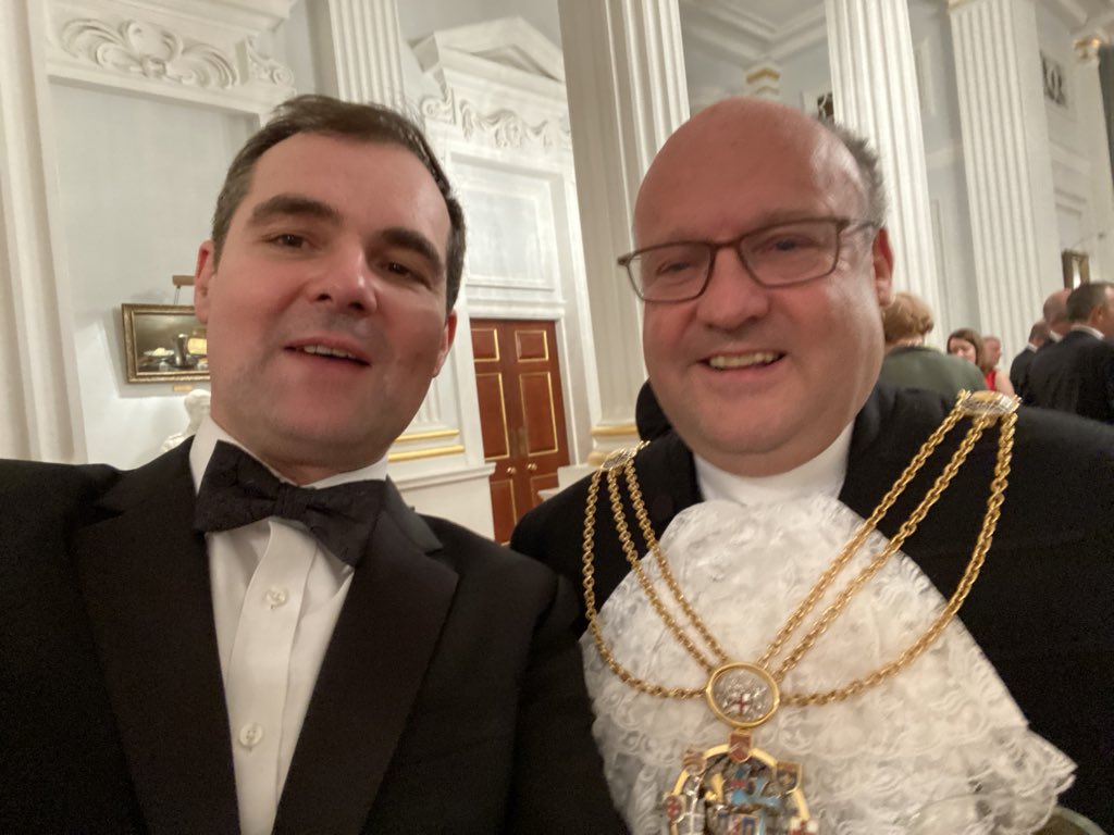 One of the perks of the job representing <a href="/CPA_London/">City Property Association</a> at the annual <a href="/cityoflondon/">City of London</a> #property investment board dinner chaired by <a href="/tomsleigh/">Tom Sleigh</a> (not in the selfie I hasten to add, but speaking at podium) and attended by the Sheriff Chris Hayward (pictured) and notable guests.