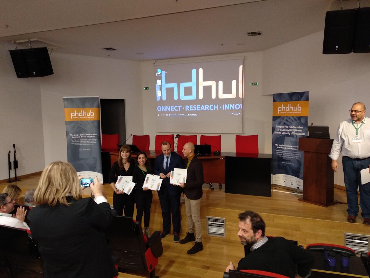 Uni_Foundation's tweet photo. Congratulations to the winner of the #PhDHubHack for their outstanding performance! The international team will have the opportunity to further develop their #innovative solution, guided by experts, and participate in #PhDHub European Innovation Fest. https://t.co/DyodSid0en