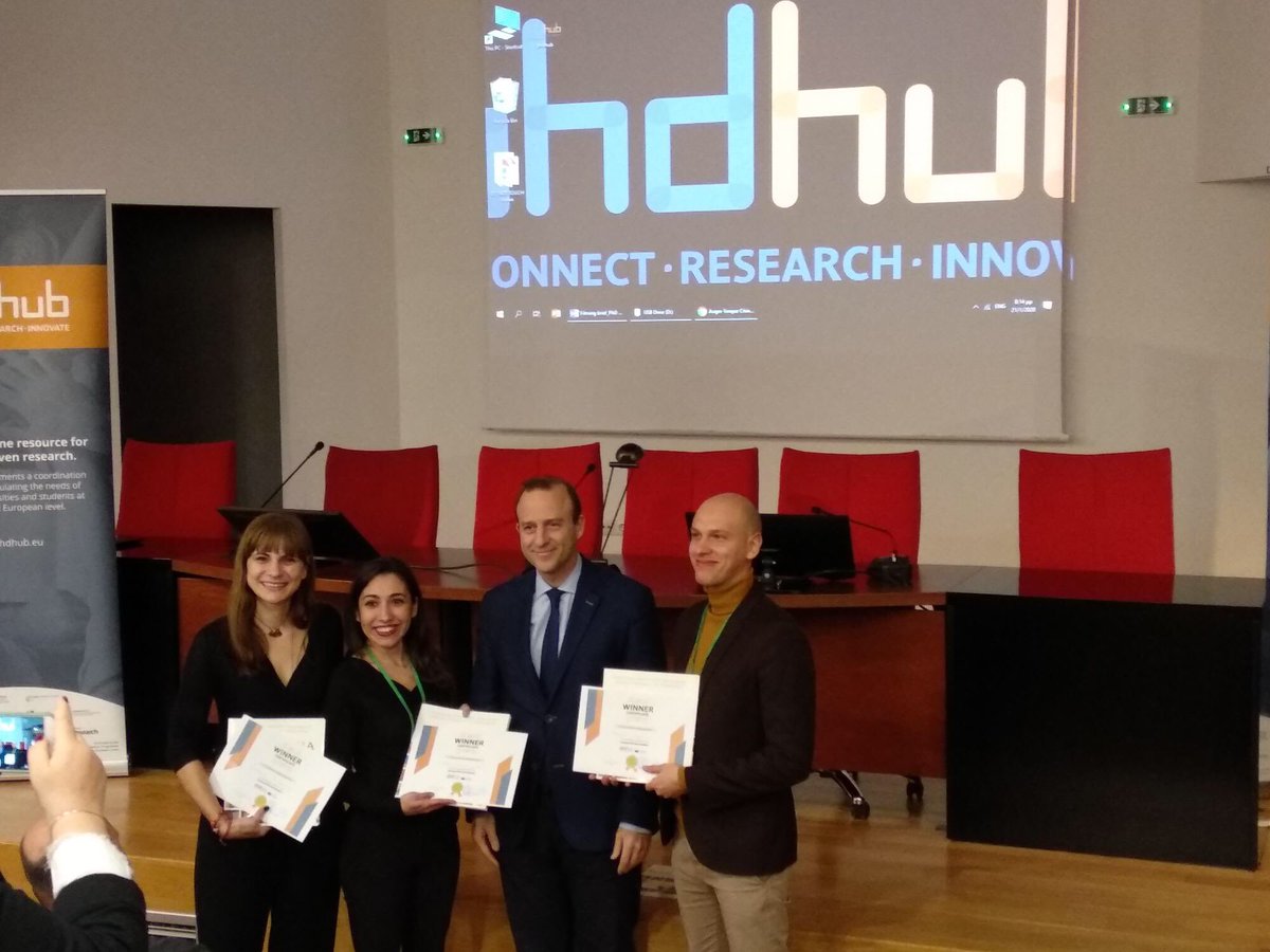 Uni_Foundation's tweet photo. Congratulations to the winner of the #PhDHubHack for their outstanding performance! The international team will have the opportunity to further develop their #innovative solution, guided by experts, and participate in #PhDHub European Innovation Fest. https://t.co/DyodSid0en