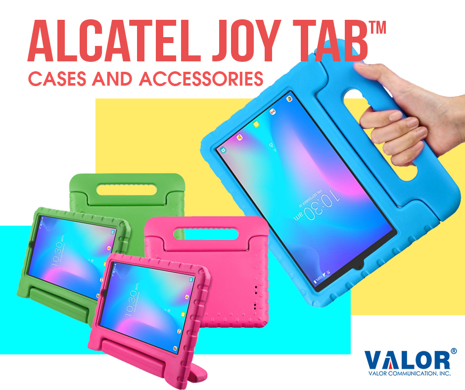 ValorComm's tweet photo. Alcatel JOY TAB drop-proof cases are available in 3 lively colors, perfect for parents with young kids! Stock these cases in your store today:

https://t.co/nwqHdR8wnZ

#wholesale #alcateljoytab #tabletcases https://t.co/oqPtF277eR