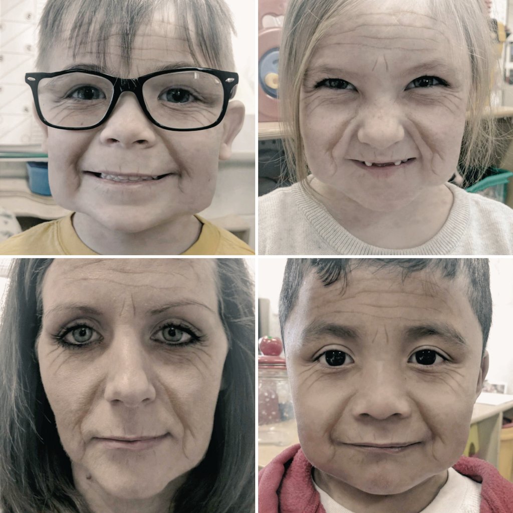 MrsRoberts_511's tweet photo. Happy 100th day of school. Don't we look #100DaysSmarter? We used an app to see what we will look like at 100 years old, counted 100 fruit loops to make a necklace, painted 100 gumballs, use teamwork to stack 100 cups, and made the number 100 using art supplies. #BeDoHaveGive https://t.co/R15asNgvuj