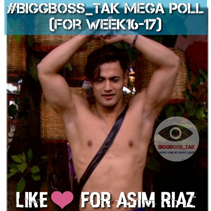 BiggBoss_Tak's tweet photo. #BiggBoss_Tak MEGA POLLS

(Contestants Weekly Ranking for Week16-17)

Poll No. 5:-

Like❤️ If you Supporting #AsimRiaz 

⏩ https://t.co/YInhujh4vL
⏩https://t.co/pH74JHbi9v (Community) 

#BiggBoss13 #BB13 
#BB13WithBiggBoss_Tak https://t.co/4GsxzsXnSQ