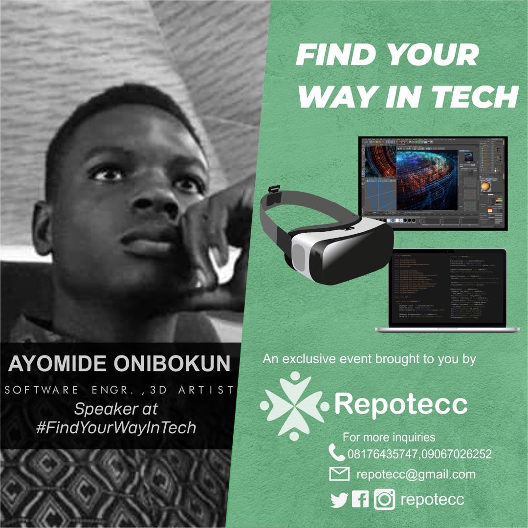 ValdaTech's tweet photo. #RT @VadtonTech: Our founder and CEO @ayomideonibokun will be live @RepoTecc 

#FindYourWayInTech https://t.co/uQsipsNqcw