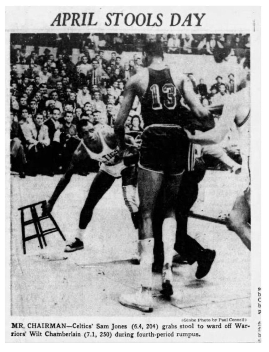 GhostOfWilt's tweet photo. Stools have always been a part of the game! 👊🏾

“Wilt and I were always good friends. (But for the next game) He told me not to come into the lane.” - Sam Jones https://t.co/osGKGPmFlY