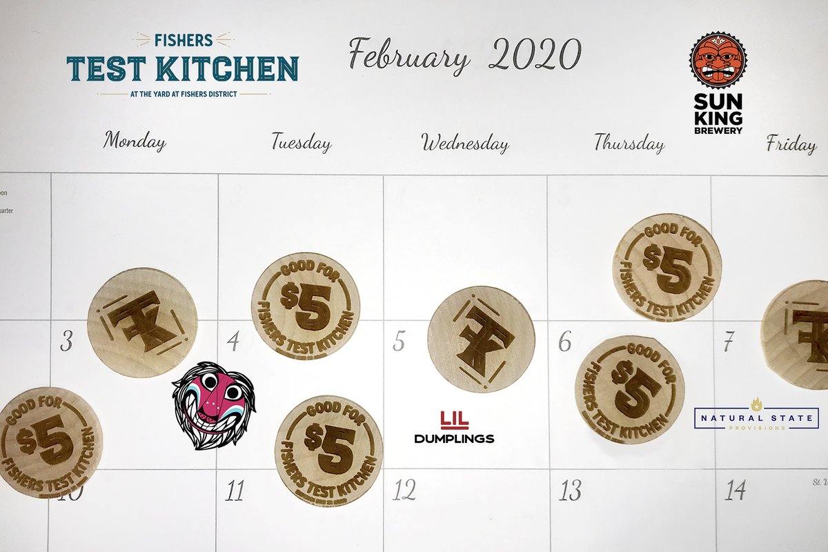 Fishers_Kitchen's tweet photo. What are you up to the first week of February? Join us for our opening week at @TheYardFishers @FishersDistrict and enjoy @Korave3, Lil Dumplings, and Natural State Provisions along with a brew from @SunKingBrewing!

**Retweet for a chance to win a $5 off token!** https://t.co/SwFUxmT4uE