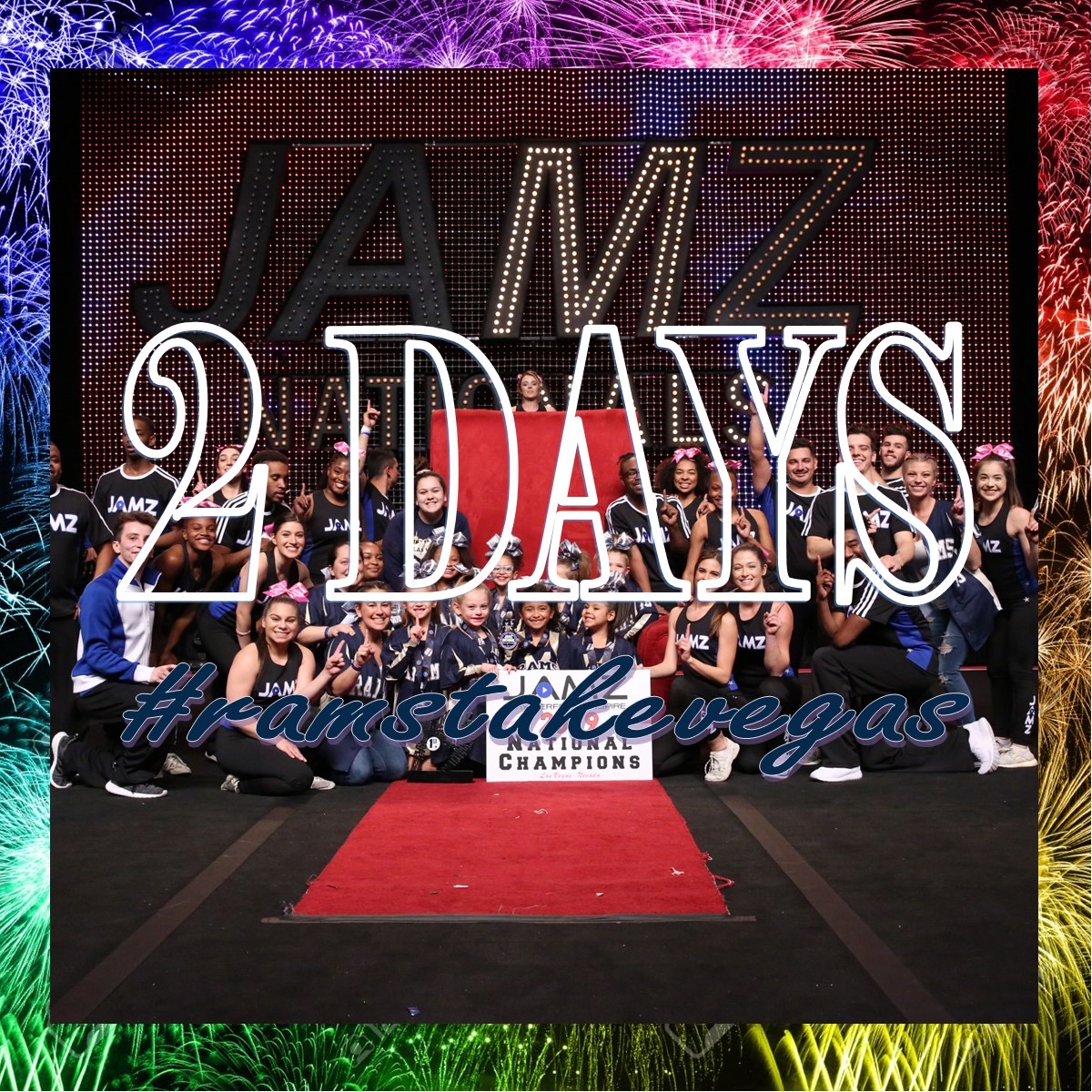 ModestoRams2019's tweet photo. Countdown to Vegas....2!  The big Red chair, the lights, the excitement, the thrill of being National Champions. Our girls are ready to show what they’ve got and are pushing for another title! #ramily #ramstakevegas #modrams2019 #oneteamonesound https://t.co/ndZjG9HaWt