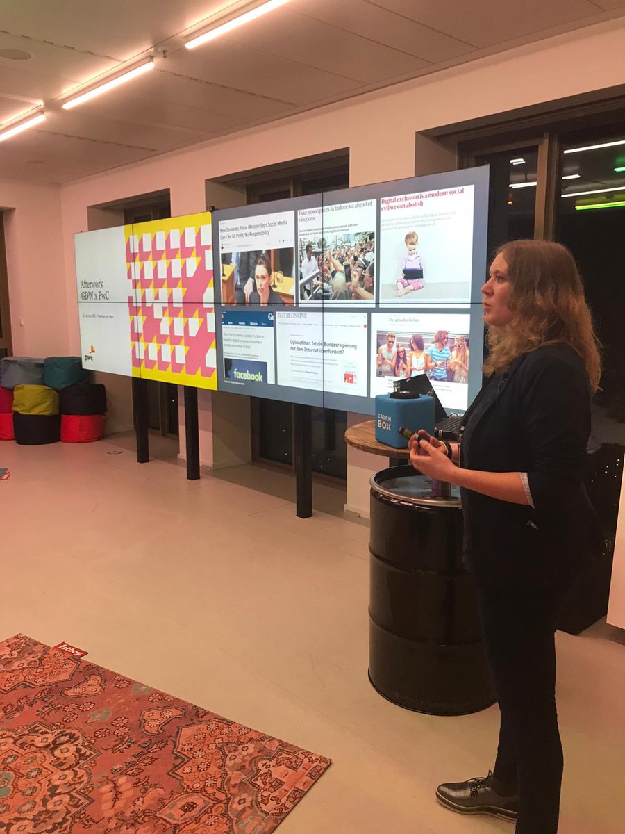 gd_women's tweet photo. Our speaker Nadja Schneider @pwc_career_de explains who benefits from our data, what happens with them. It‘s definitely necessary to raise the awareness for them. #GDWinFRA #GDWxPwC https://t.co/hUphX88Rq2