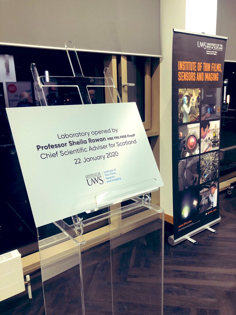 ITFSI_UWS's tweet photo. Official launching event of the Institute of Thin Films, Sensors and Imaging, opened by @ScotSciChief Thanks Prof. Rowan and Prof. Graig for your inspirational talks, and all the   visitors for joining us in this special day. We hope you enjoyed the new facilties! #thinfilms https://t.co/2g0busIXAO