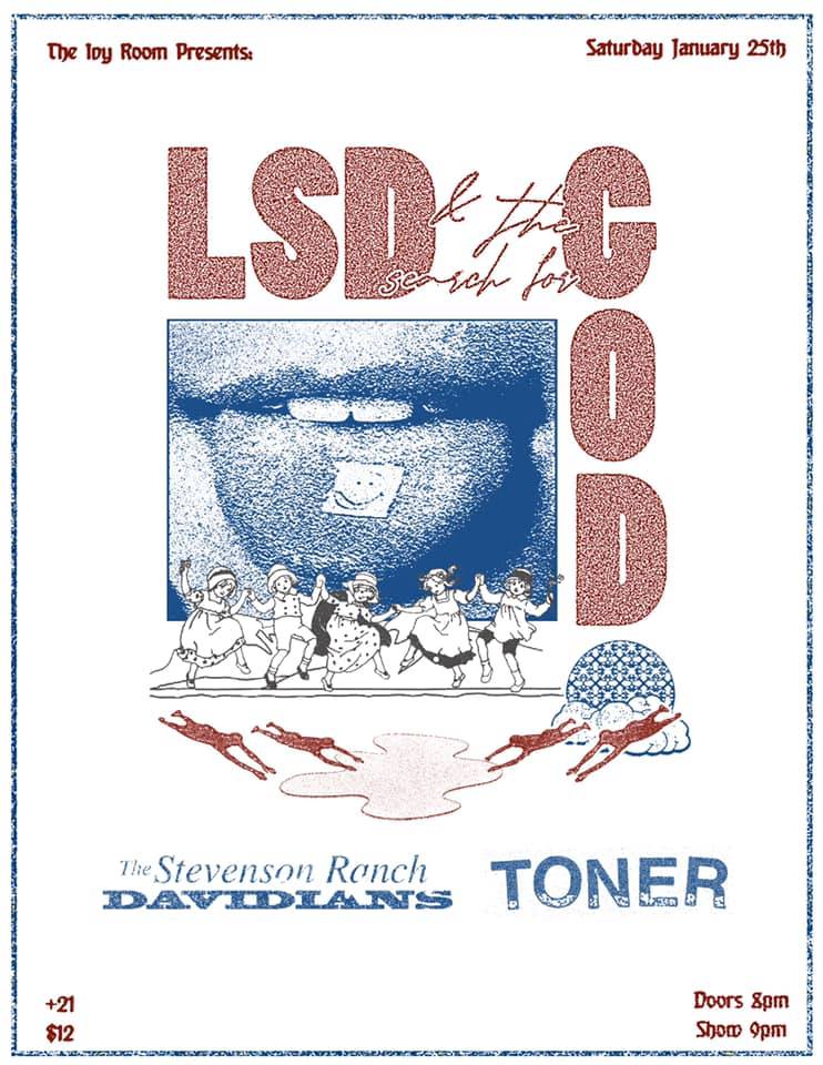 Another cool poster for our show this Sat, Jan 25, w/ <a href="/The_Davidians/">Steven Son</a>  and TONER. Visuals by Zachary J Rodell, gonna be a fun one...