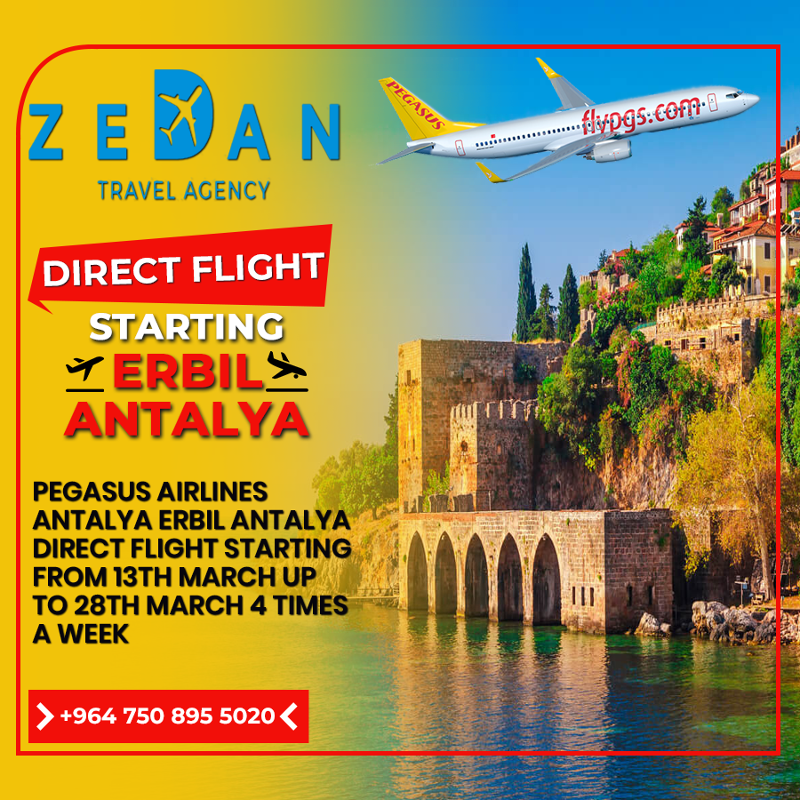 Pegasus Erbil on Twitter "ANTALYA > ERBIL > ANTALYA Direct flight