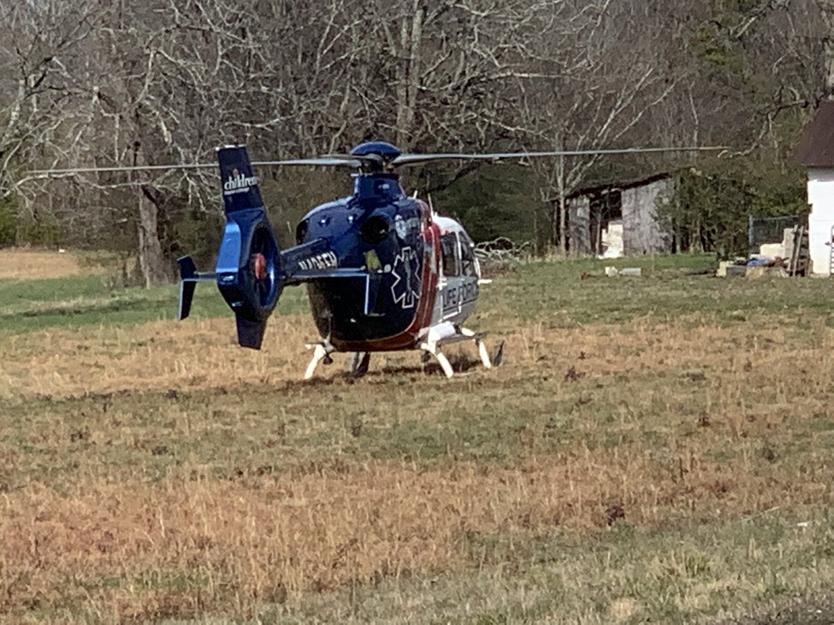 BMCPhotog's tweet photo. Highway 58 closed just north of Grasshopper Rd. due to crash. Life Force on ground now waiting to transport one person. https://t.co/c5fbNSgOVm