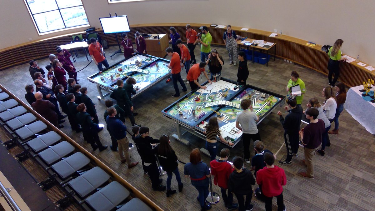 ReptonCompSci's tweet photo. Great fun @FLLUK competition @NSCGNewcastle today.  We scored many more points this year, but were still left in awe of the winning robots - yet more practice required!  Well done to the #Robotics team from @JohnPortSpencer , @DerbyGrammar and @ReptonSchool https://t.co/3F2zTj9n6I
