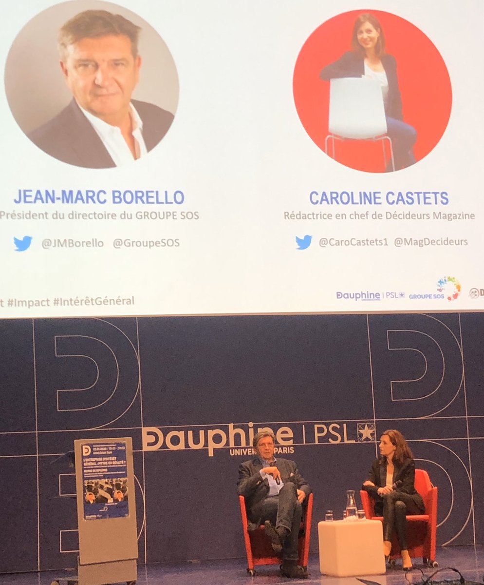 JMBorello's tweet photo. Entreprendre au service de l’intérêt général, créer des modèles économiques pérennes et vertueux, réduire son impact environnemental... De très beaux échanges ce soir à @Paris_Dauphine aux côtés @IsabelleHuault &amp; @CaroCastets1 
Bravo aux nouveaux diplômés 👨🏼‍🎓👩🏽‍🎓👏🏼 #SocEnt #Impact https://t.co/WoeIQho1Lu