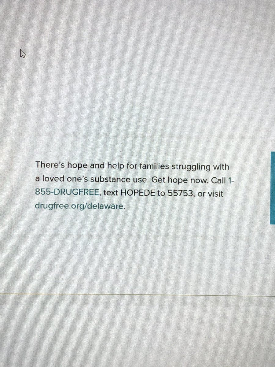 JoyFullam's tweet photo. Get hope now! #drugfreedelaware https://t.co/RMss6vFmJq