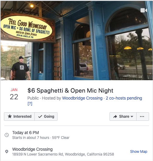TheWBCrossing's tweet photo. Every Wednesday night at The Crossing! $6 bowl of spaghetti with purchase of beverage. Bar & dine-in only. See server for details. Plus, the best Open Mic Night around hosted with host David Atencio.
#openmic #spaghettinight #wc1865 #visitlodi #lodica #wednesdaynight #lodiwine https://t.co/tOE59KHB4S