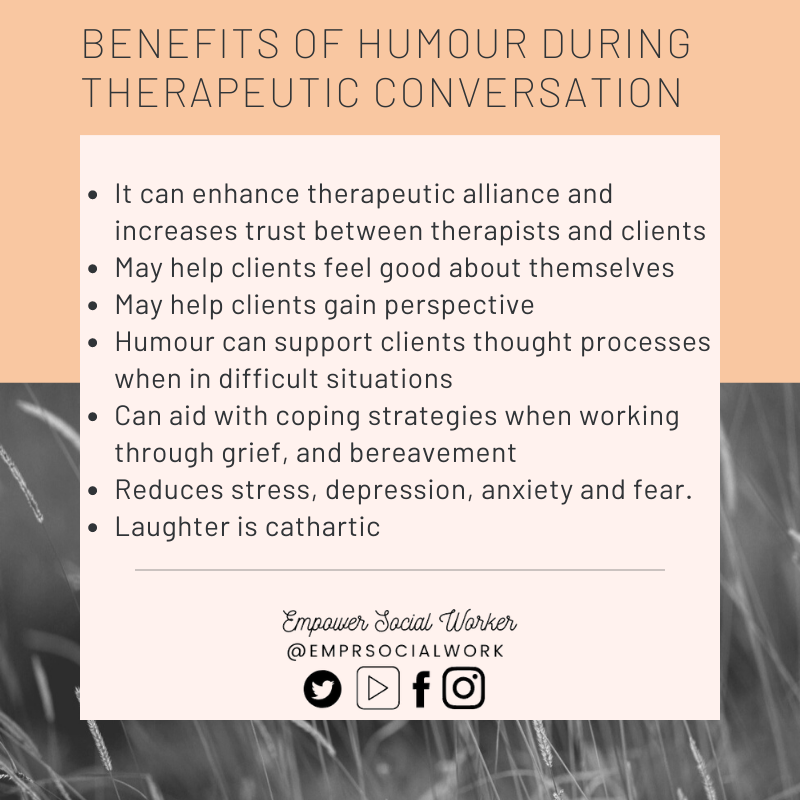 EMPRsocialwork's tweet photo. For more information on these benefits and more check out Zur Institute https://t.co/TjgHbyc5Gf
#humour #humourinsocialwork #ally #emprsocialwork #empowerment #socialwork #socialwelfare #positivesocialwork #socialworkers #activism #selfcare #professionalism #beprofessionalnow https://t.co/tDCG4Or2CK