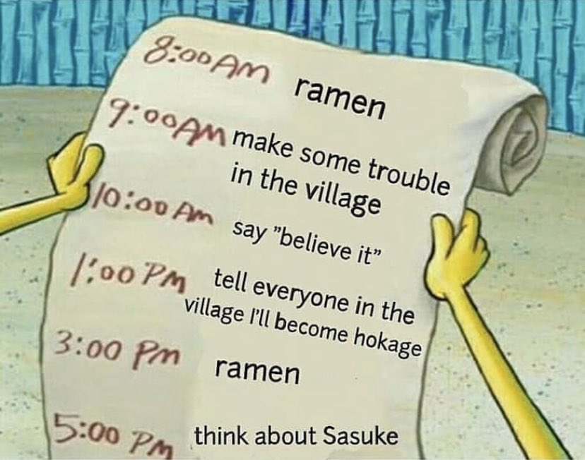 kagesworld's tweet photo. Naruto’s To Do List https://t.co/MJ0UatksND
