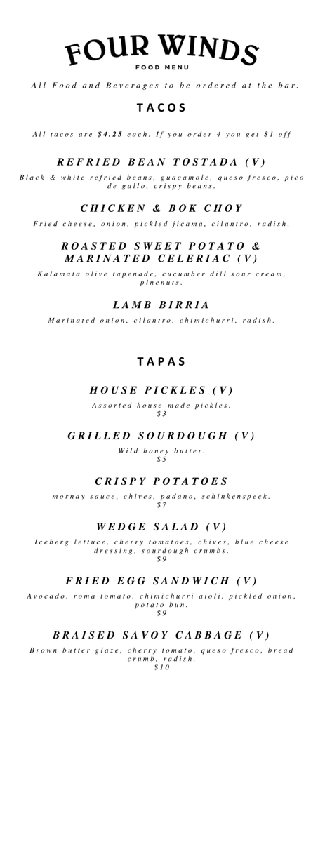 FourWindsBrewCo's tweet photo. Tacos and Tapas for January 22, 2020 https://t.co/ucLPcqgqzB