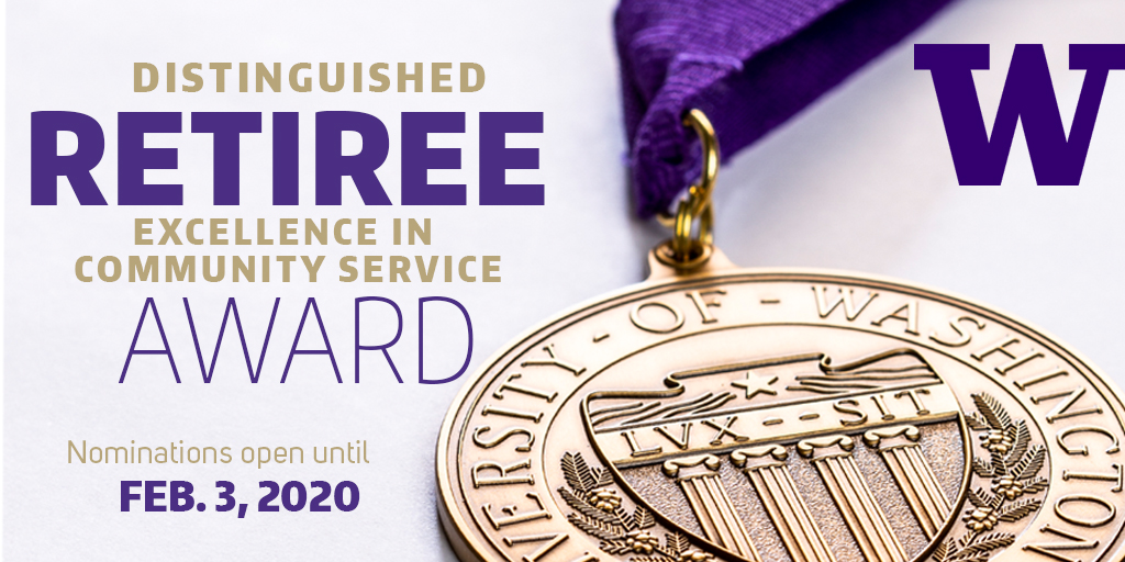 Copy over image: Distinguished Retiree Excellence in Community Service Award nominations open until February 3, 2020