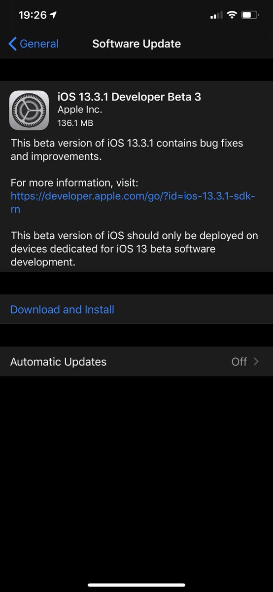 MaxdMerc's tweet image. iOS 13.3.1 Developer beta 3

#iOS1331DevBeta3

#Apple #iPhone #iOS
