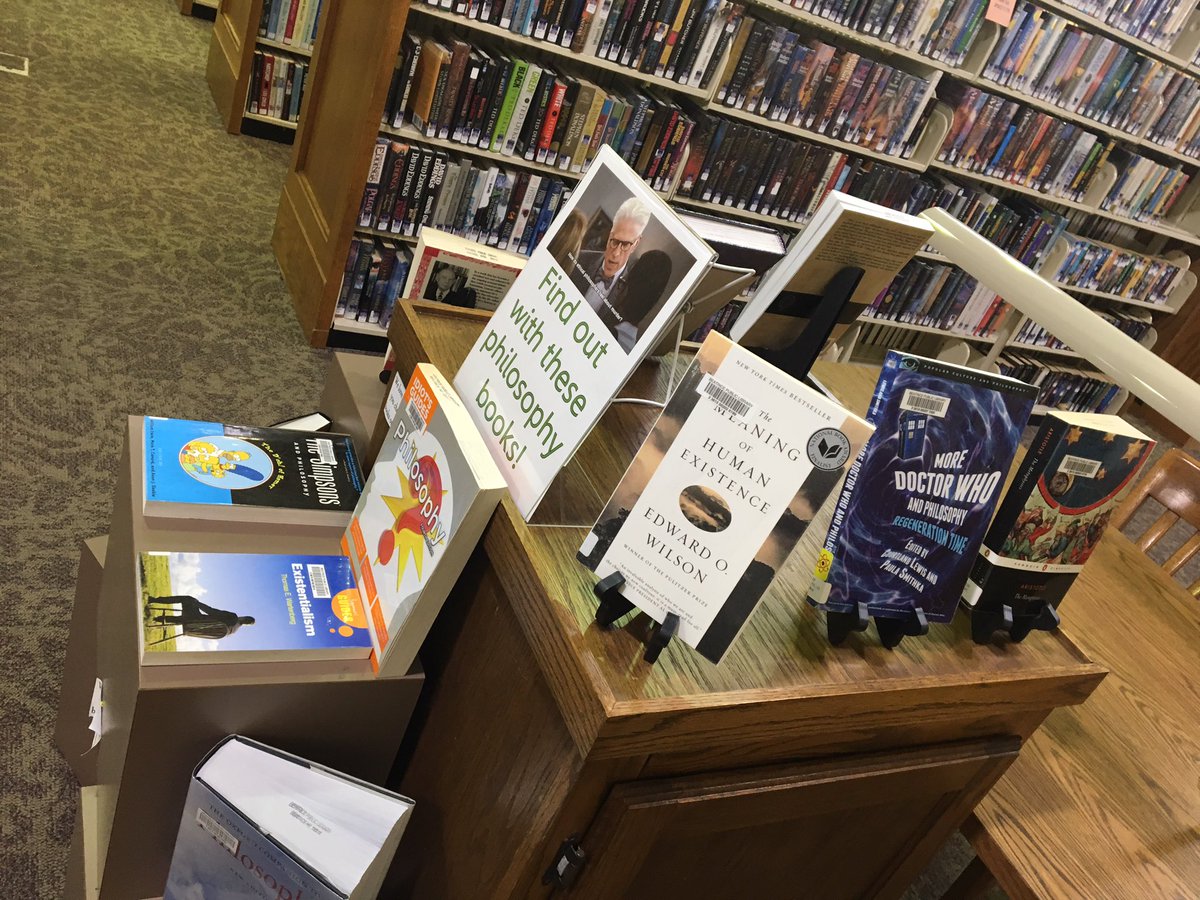 A wider shot of the display, showing some of the books on it.