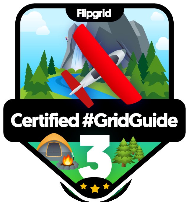 JoeMarquez70's tweet photo. I am excited to rock my new @Flipgrid Educator Level 3 Certified #GridGuide badge! Take a look at my #FlipgridCamera video here! Great start to one of my New Year's Edulutions, adding meaningful badges to my Eduportfolio! #FlipgridFever https://t.co/qzHvWyftO7 https://t.co/lI6VWCvXAn