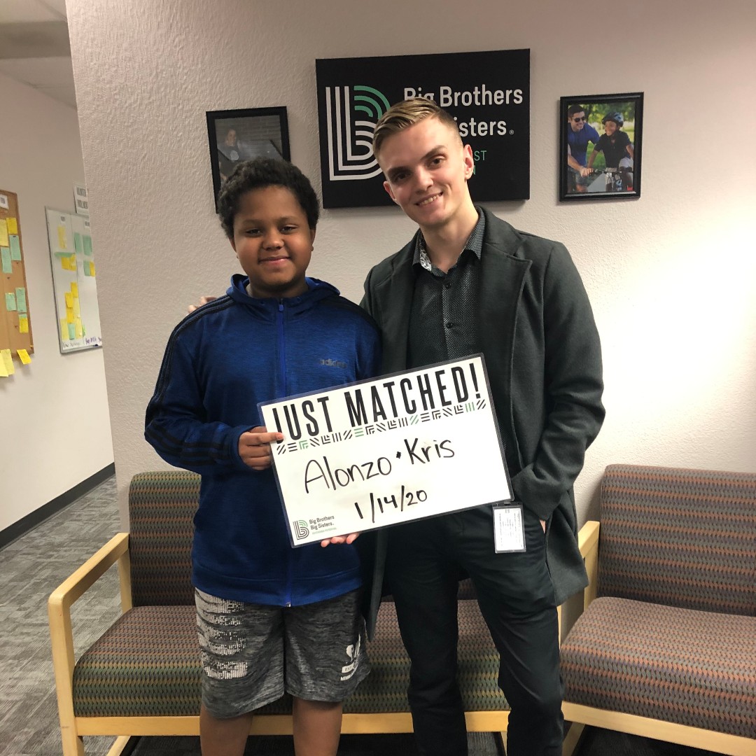 SWWABigs's tweet photo. Congratulations to new match Little Alonzo and Big Kris! This active pair connected immediately over their interests in sports, outdoors, and rock climbing. We are looking forward to watching their relationship develop and hear about their adventures! #BBBSmentoringmonth https://t.co/KglWiuvNAj