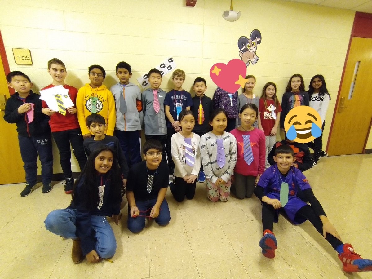 It's 'Look like Mr.Toomey' day!! We made ties and wrote our Ramily Values on them!!