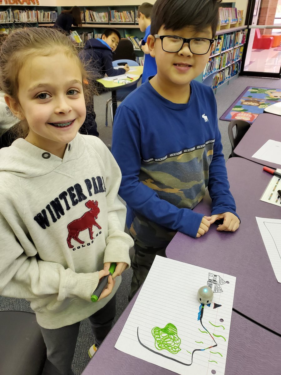 STEAM w/ Ozobots! 4th &amp; 5th grade Colts enjoyed using Ozobots in the Media Center today! They used technology to take Max on a new adventure to a fictional world as a narrative response to Maurice Sendak's Where the Wild Things Are. @dr_cheatham @CCES_AP <a href="/ms_campen/">Laura Cansfield</a> <a href="/JaimeBerens/">Jaime Berens</a>