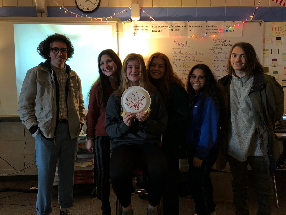 TheBucsBlade's tweet photo. The Bucs’ Blade staff members celebrated their last production with “paper plate awards” today. https://t.co/hmPju1Vp1r