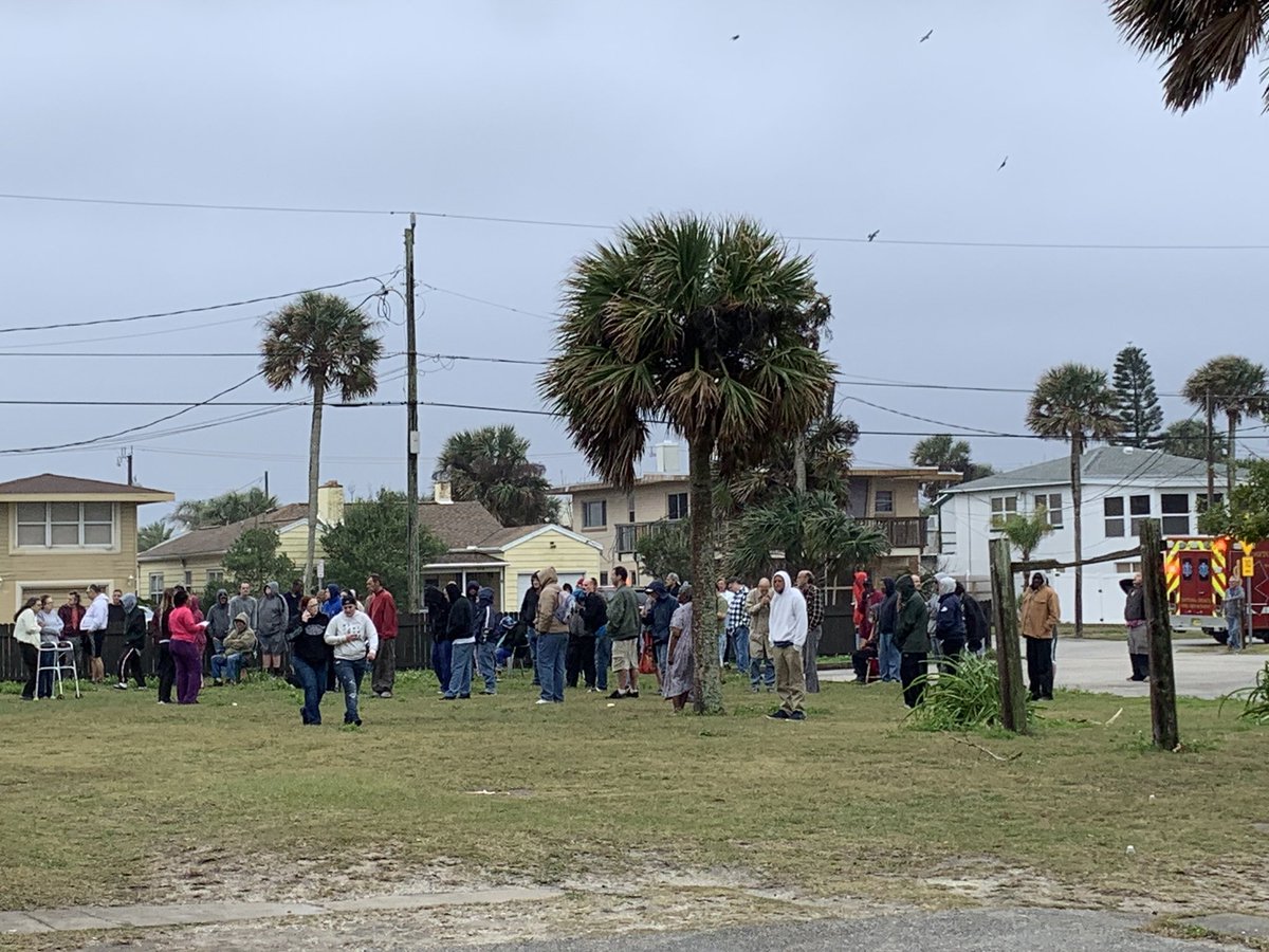 DaytonaBeachFD's tweet photo. All residents evacuated and outside of the facility. No reports of injuries currently. #DBFD still working on getting fire out. https://t.co/6hkf2irI9B