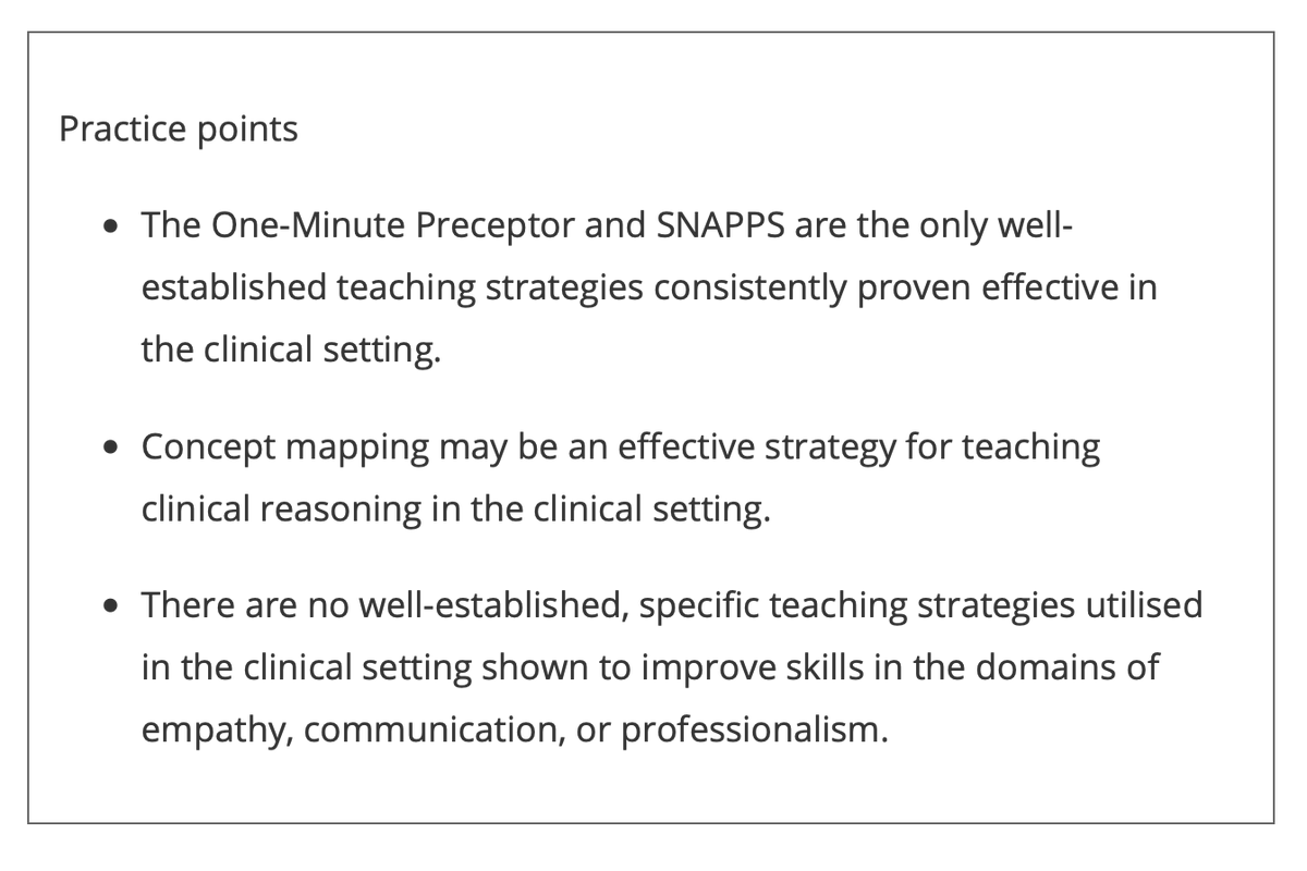 drjamesboyle's tweet photo. New #BEME guide @MedTeachJournal: apart from the #OMP, #SNAPPS & #concept_mapping, which target the formation of clinical #knowledge & #reasoning skills, the literature in the clinical setting is sparse @sherbino @Jon_Ilgen @boedudley @CREME @ImproveDX https://t.co/HODs8yi5JD https://t.co/2nlaf7jz7l