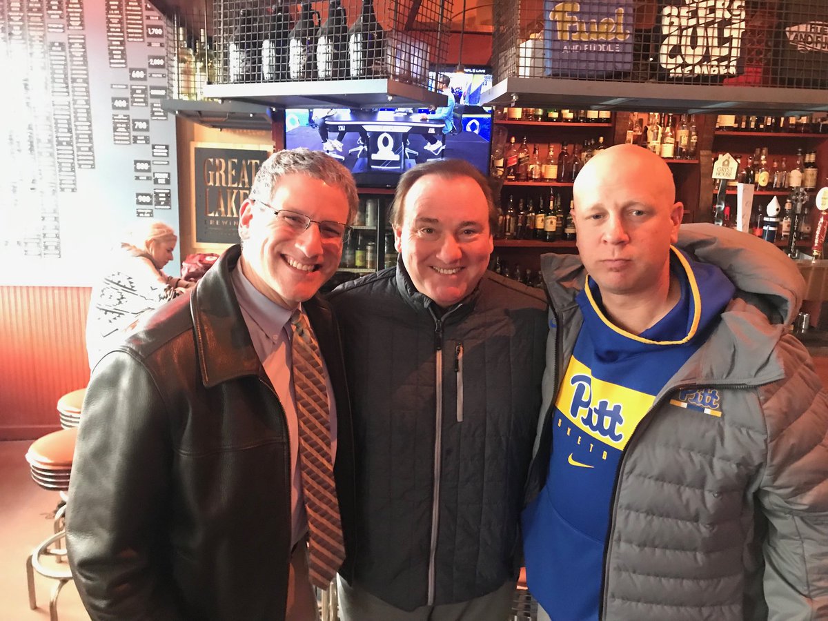 Couple of great Publicists ⁦@PittBorghetti⁩ & Basketball SID formerly at Duke Matt Plizga joined us for lunch today after shoot around. EJ’s as good as they come. We shared a laugh a few #BeanoCook stories and a little Hoops 🏀& Football 🏈 too. Beano would be PROUD!