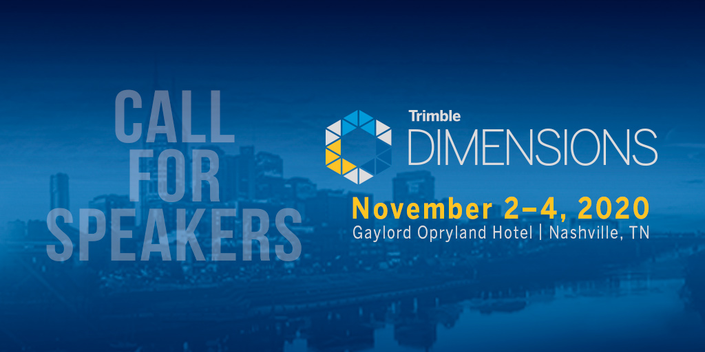 Pre-announcement! Our Call for Speakers announcement is scheduled for early February. Are you going to submit a proposal? Stay tuned - more information coming very soon.
Dimensions.trimble.com 
#dimensions2020 #Nashville #Trimble