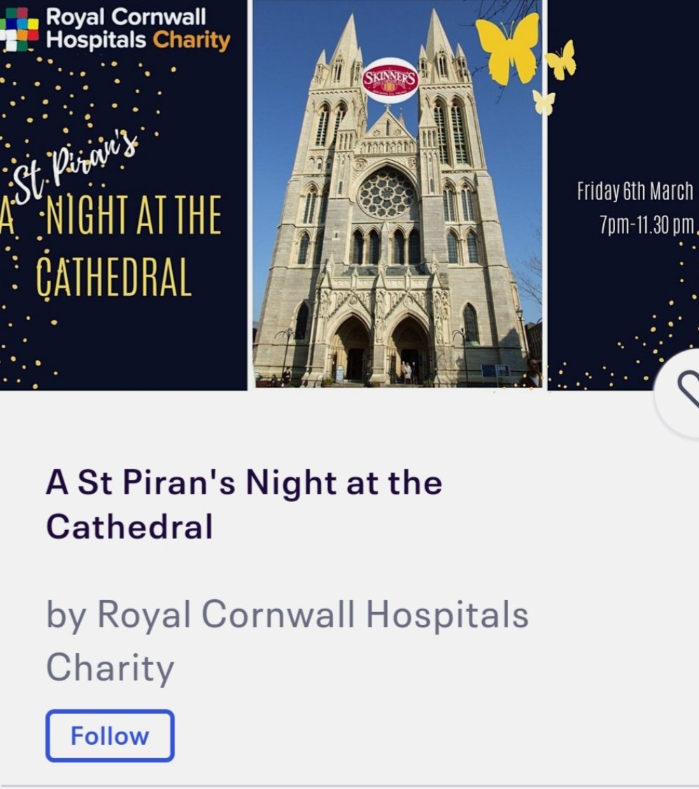ClaireDepChief's tweet photo. @RCHTCharity Event dancing to @CompanyB, a great covers band made up of RCHT colleagues,  Cornish singing with @Hitandmisssing1  and then a silent disco with Beer, Gin and pasties in the Cathedral !! https://t.co/bNhsaK8cpK