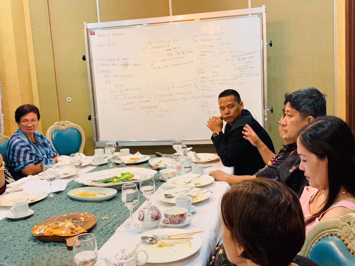 PCF_UK's tweet photo. Love it when a plan comes together! Jane & the team had a meeting with the Rotary Club of Padre Burgos & Philippine Eagles, who we are partnering with for our mission later in the week taking aid to the remote evacuation centers near #TaalVolcano
#aidmission #Philippines https://t.co/7Hv9x5Hy0a