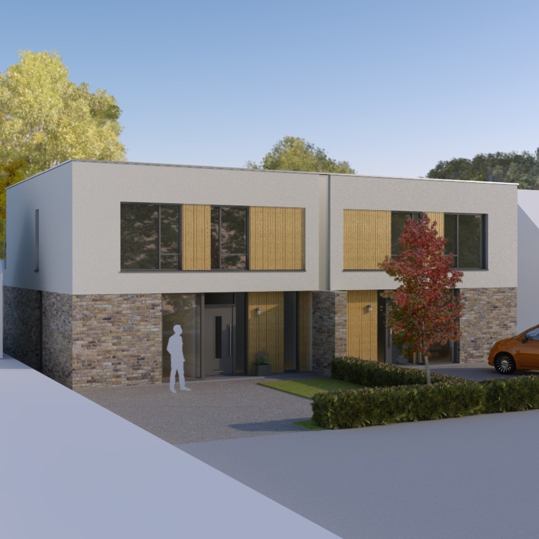JA_Architects's tweet photo. Jefcoate Anderson Architects has just obtained planning approval for the demolition of a 1950’s single storey, detached house and its replacement with two contemporary semi-detached houses, in the Barnton area of Edinburgh. https://t.co/KHVf4hEcaL