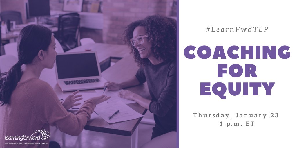 Tomorrow's #LearnFwdTLP Twitter chat tomorrow features authors from our latest magazine  Jo Ann Isken and Tonikiaa Orange. @UCLAcxICSEE ow.ly/drHZ50y21Qi

Read their article "Coaching for equity," and learn more about their work: learningforward.org/journal/coachi… #EdEquity