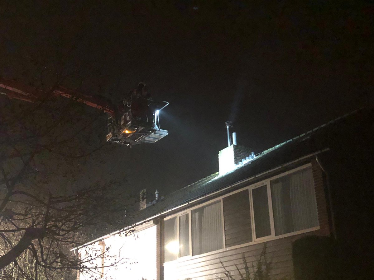 Schoorsteenbrand in Sint-Oedenrode . 22 januari 2020.