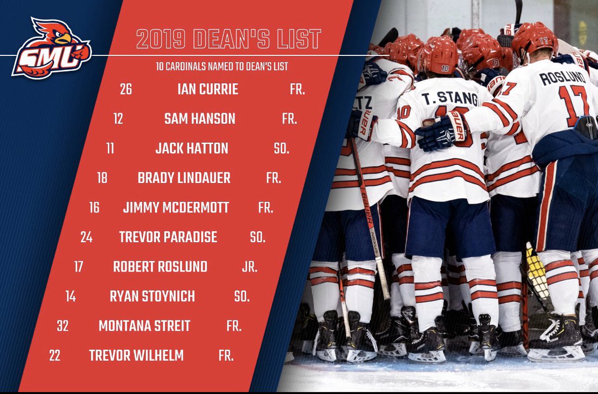 SMUMHockey's tweet photo. Hard work pays off!! Especially in the classroom 📚✏️, congratulations to our 🔟 players who were named to the Dean’s List this past semester! Also, congratulations to the @SMUWHockey players who also were named on the Dean’s List for their work in the classroom. #MakeAnImpact https://t.co/xVwNTBAkoS