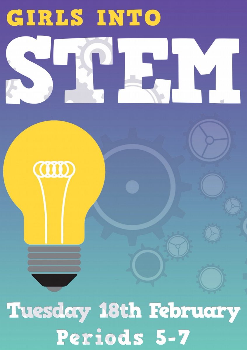 Exciting STEM event coming soon for S2 girls. More details to follow. Thank you to Dylan for designing the poster. #STEM #GirlsIntoSTEM @CLYDEVALLEYHS <a href="/CVHSDYW/">CVHS_Developing_Young_Workforce</a> <a href="/ClydeValleyDT/">Clyde Valley Design & Technology</a> <a href="/CVHScience/">Clyde Valley Science</a> <a href="/CVHSTechTeam/">CVHS Tech Team</a>