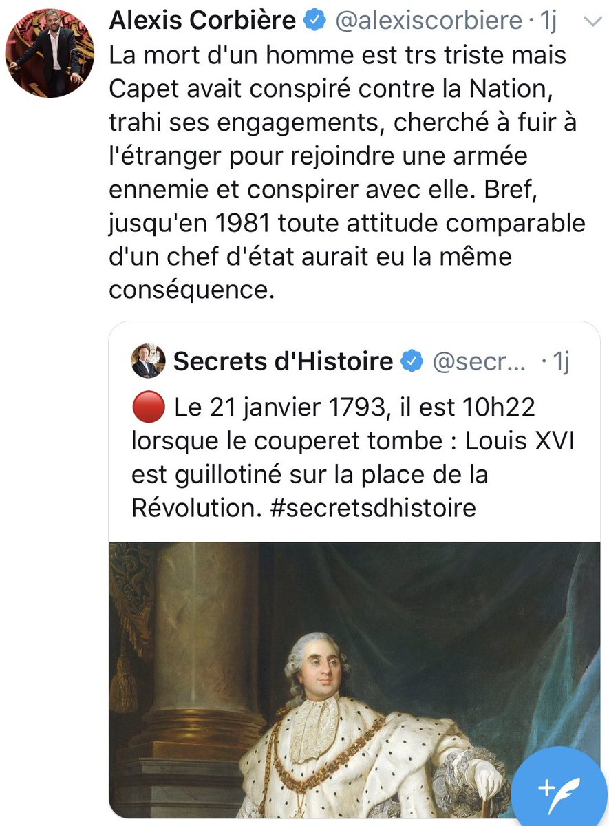 OuchikhKarim's tweet image. La gauche mélenchoniste ?
Des êtres sectaires, dépourvus du moindre sentiment, capables de déformer l’Histoire et d’oublier les souffrances humaines pour glaner quelques dividendes politiques !
Meprisable...
#LouisXVI