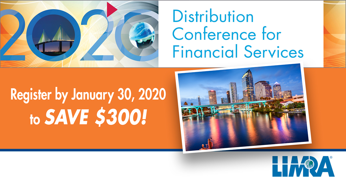 LIMRA's tweet photo. Our Distribution Conference is February 25-27th! We hope you will join us Tampa, Florida to learn leading-edge strategies to enhance operations and increase sales. Register before January 30th to save $300!
https://t.co/EQ4KDVvPiR
#DistributionConf #Distribution #Operations https://t.co/aRWrh277JD