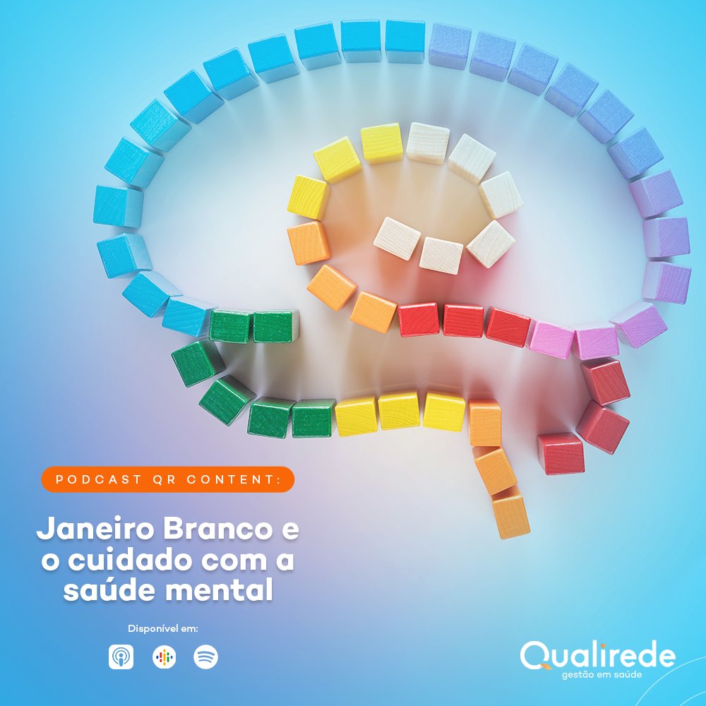 qualirede's tweet photo. "Segundo a OMS, a depressão está em primeiro lugar de doenças responsáveis de afastamento do trabalho". Saiba mais sobre o Janeiro Branco e a importância do cuidado com a saúde mental: Qr Content https://t.co/QpJnF2nwf5 nas plataformas Spotify, Apple e Google Podcasts. https://t.co/SUOUNO6wzc