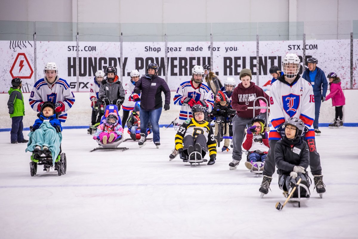 NEBombers's tweet photo. The NE Bombers are here to show you all the joy that a sport like hockey can bring to the faces of children fighting some of the biggest battles. We deserve the chance to get out and play like everyone else! Hockey is for everyone! ❤️🏒🖤 Go Bombers! https://t.co/iuN5j8mx3u