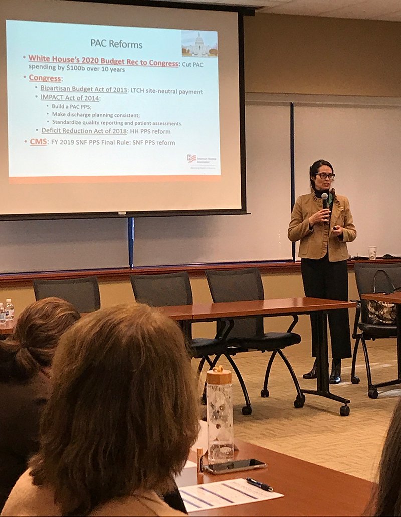 PostAcuteExpert's tweet photo. Getting a policy update from Rochelle Archuleta of @ahahospitals | #MDPACCollab #Caring4MD #hospitals | @PointRight https://t.co/SNmaoRLWVj