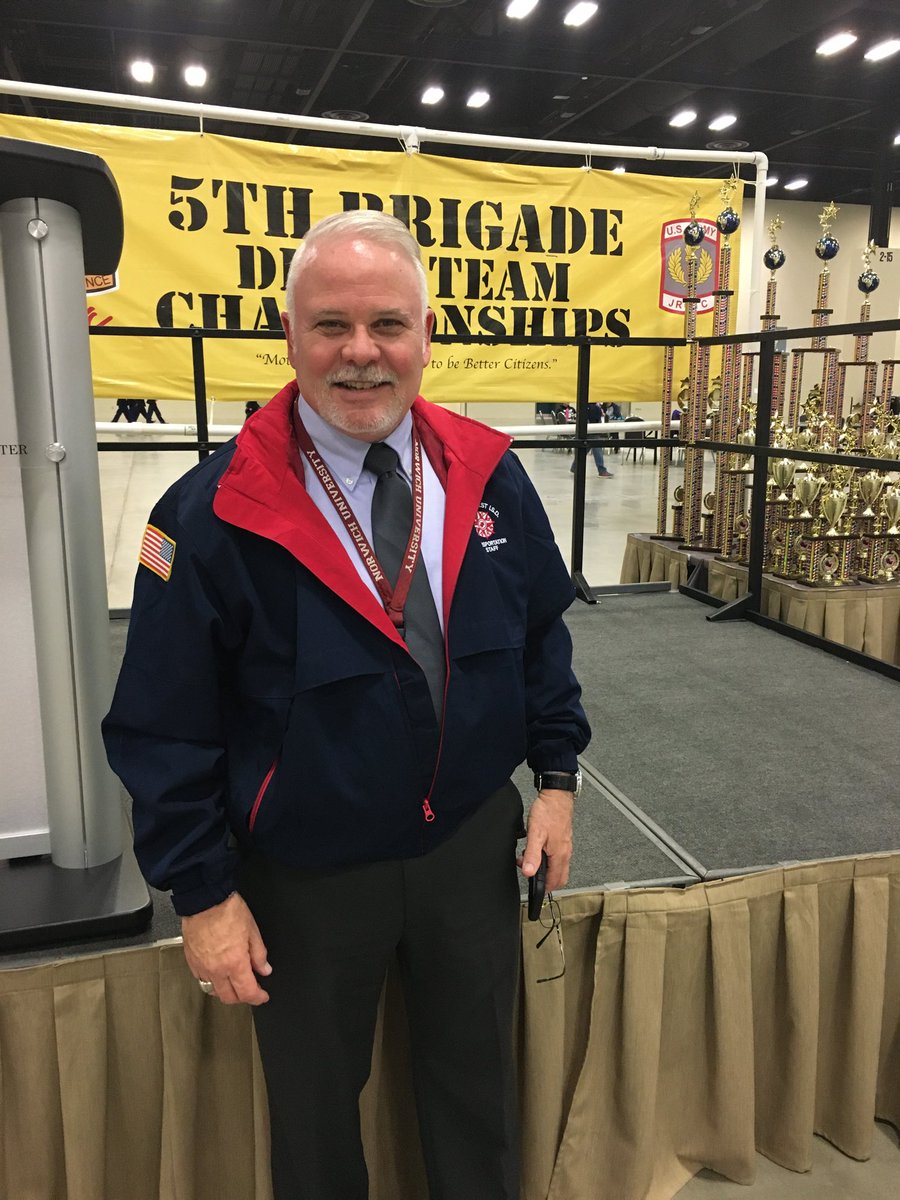 NEISD total team effort, Jack DeForest, Air Force veteran and honor guard member, NEISD Transportation Director, checking to ensure all army JROTC teams arrived safely and coordinating this evening’s pick up of all NEISD drill teams, Hooah!@dr_maika@sgrona@NEISDExecDir@jrotcdai