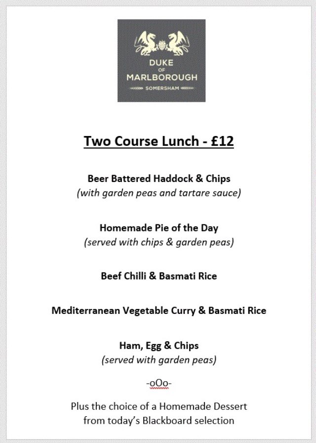 DukeOfMarl's tweet photo. A two-course lunch for £12 is a returning feature of our menus - to book a table please 📞 01473 831 283 https://t.co/gdTQPZkzZH https://t.co/kEZZhjdUCR