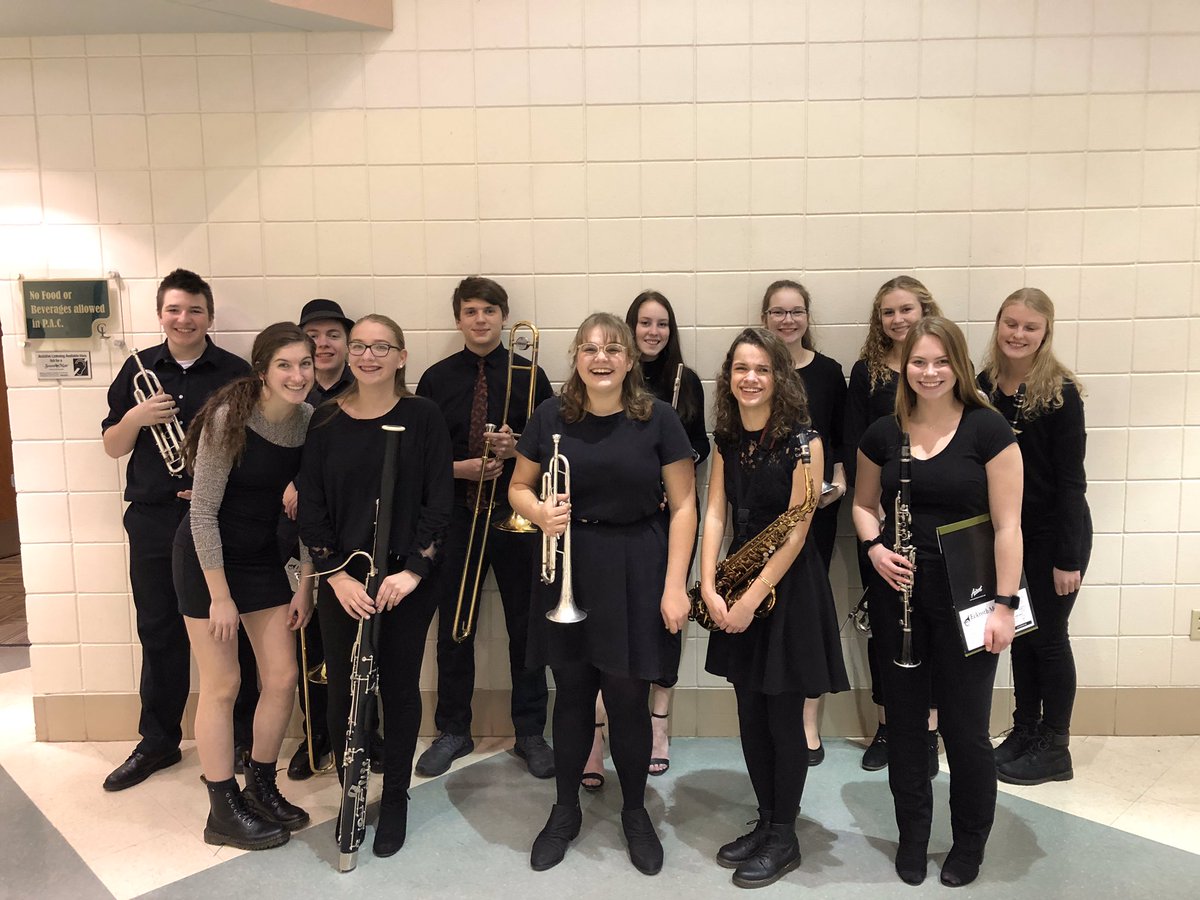 Cambridge-Isanti Band-Jazz Band M8 All Conference; Back row Andrew, Ethan L, Ethan K, Madison, Kelly, Jackie, Brooke; Front row Molly, Ailie, Sonja, Maggie, and Taylor. Directed by outstanding conductor Mr. Justin Kennedy.