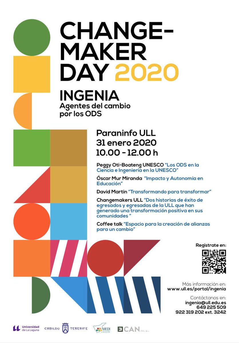 nicealdana's tweet photo. #Changemakerday en #Tenerife visibilizar, inspirar y co-crear iniciativas para la #sostenibilidad en #Canarias es el inicio del programa #ingenia #ODS #jovenesporlosODS #agentesdelcambio entrada gratuita @ULL @fg_ull @CabildoTenerife regístrate 👉 https://t.co/Pk4Jeoz7kH https://t.co/6uB7YWIpRr